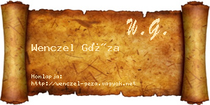 Wenczel Géza névjegykártya