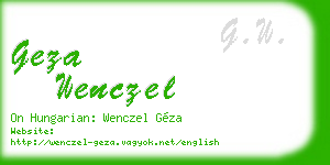 geza wenczel business card